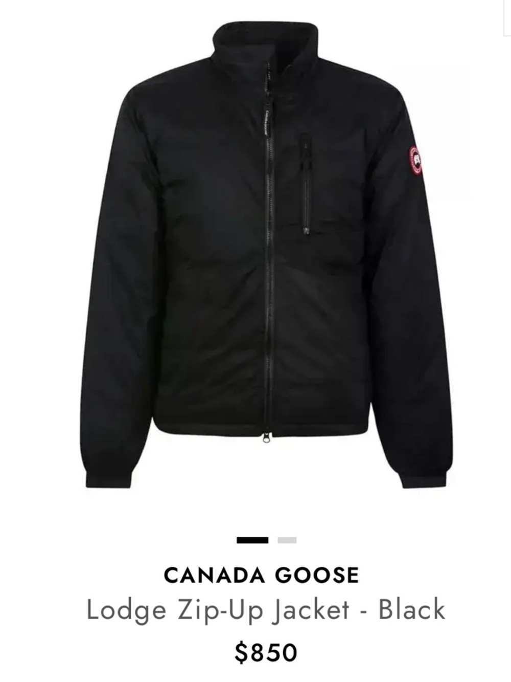 Canada Goose Black Puffer Jacket with Sleeve Patch